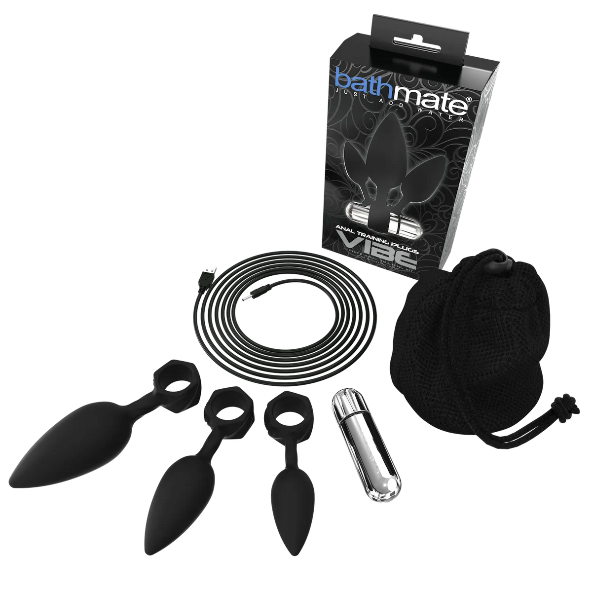 Bathmate Anal Training Butt Plugs + Vibe Set