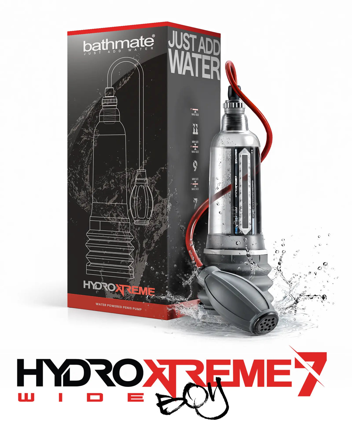 Bathmate HydroXtreme 7 Wide Boy kit with handball pump and packaging